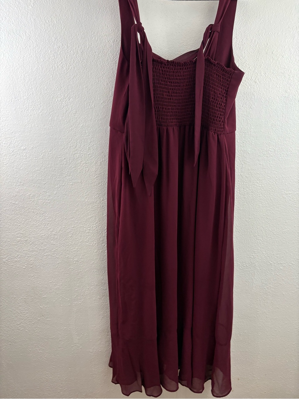 Show me your mumu Square Neck Ruffle Split Midi wine Formal Dress size XXL - Picture 6 of 8